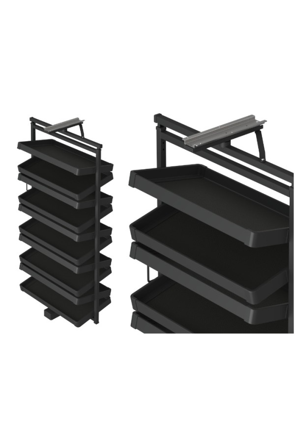 полка для обуви вращающаяся 4-х уровневая STARAX 800мм,антарцит/S-6831-A