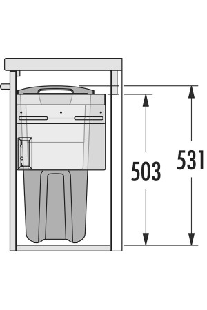 выдвижная система Laundry Carrier Small в базу 600мм, 37л, белая/3270621