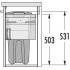 выдвижная система Laundry Carrier Small в базу 600мм, 37л, белая/3270621