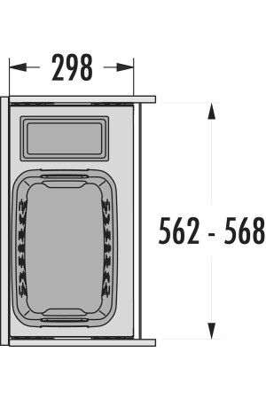 выдвижная система Laundry Carrier Small в базу 600мм, 37л, белая/3270621