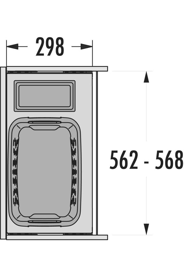 выдвижная система Laundry Carrier Small в базу 600мм, 37л, белая/3270621