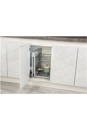 уголок волшебный 400мм (600х510х560) STARAX, крепление донное, хром/S-3005-C