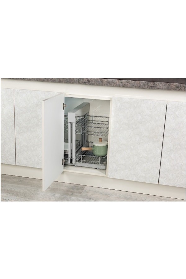 уголок волшебный 400мм (600х510х560) STARAX, крепление донное, хром/S-3005-C