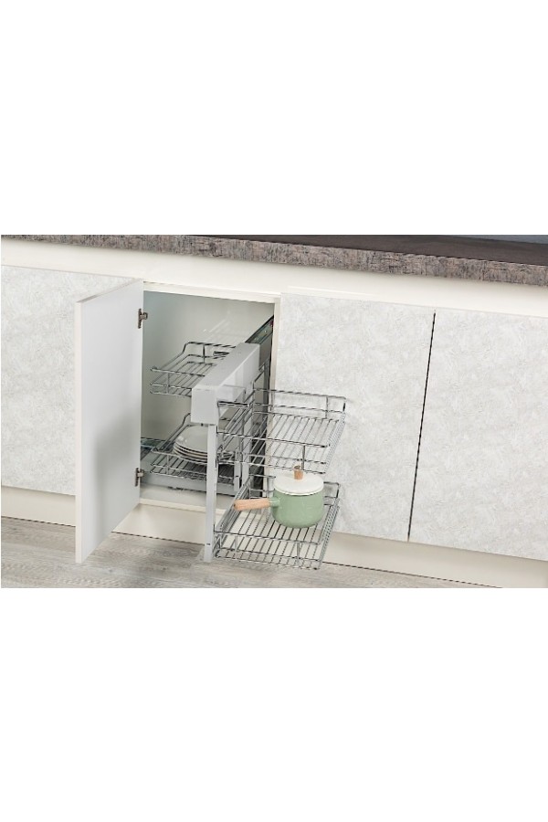 уголок волшебный 400мм (600х510х560) STARAX, крепление донное, хром/S-3005-C