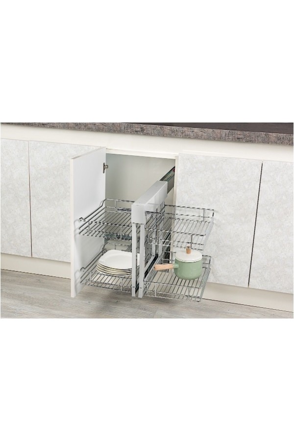 уголок волшебный 400мм (600х510х560) STARAX, крепление донное, хром/S-3005-C