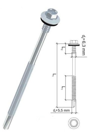саморез 6,3/5,5*120  двухзаход д/сэндвич-пан/цинк