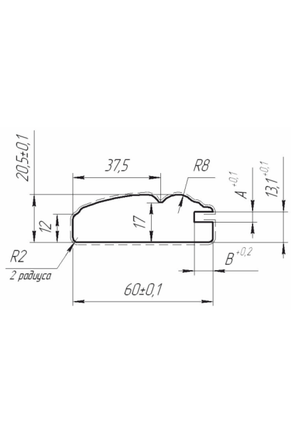профиль № 34/ 21*60*4*2800 ПВХ белое  дерево SO115
