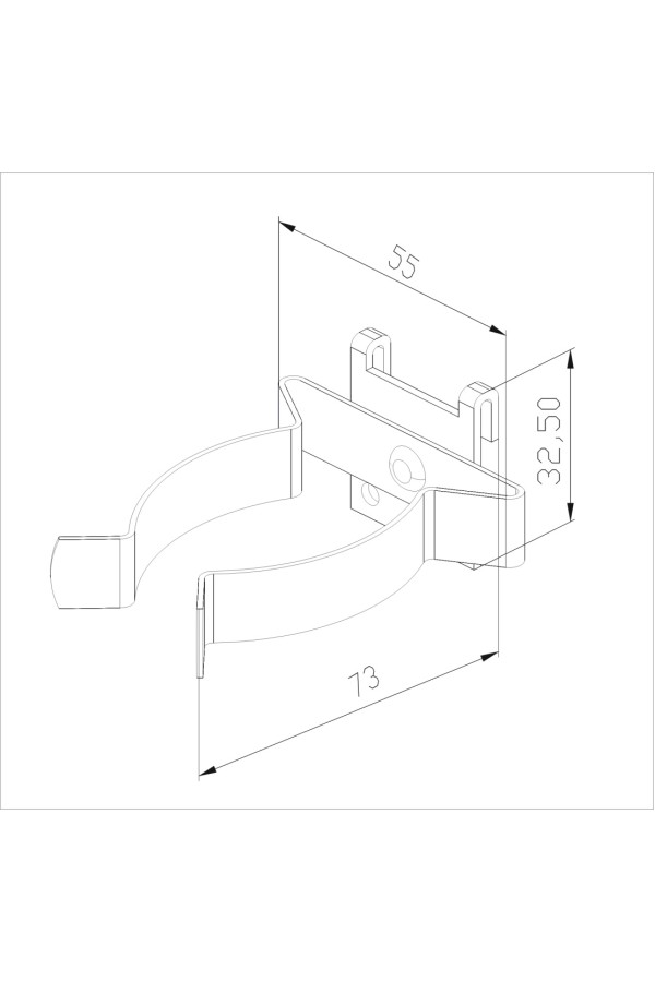 Гардероб Аристо/МАСТЕР ГСА зажим малый для перфорированной панели, d=38 мм, металлик