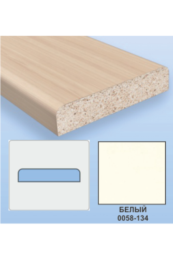 вкладка на стекло № 98/ 4*18*2440 МДФ белый