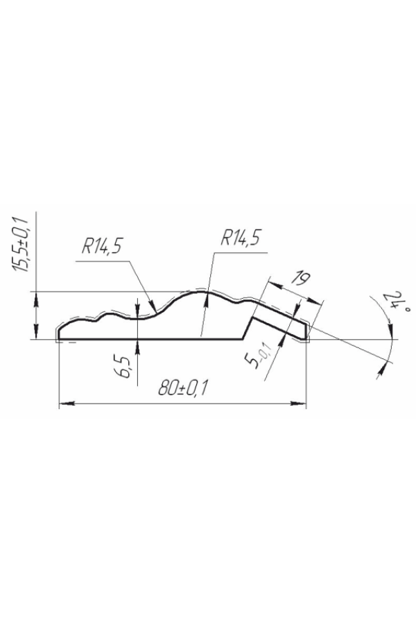 карниз № 101/ 16*80*2800 МДФ без покрытия