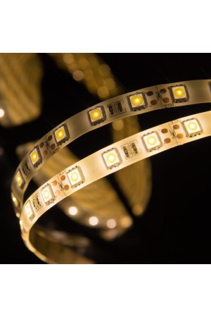 Лента светодиодная SMD5050 (60 диодов на метр) 12В 14,4Вт/м теплый белый, катушка 5м