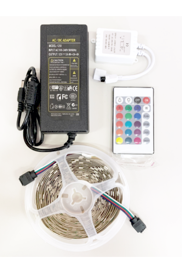 Комплект из светодиодной ленты RGB, контроллера 12-24V, блока питания 60W