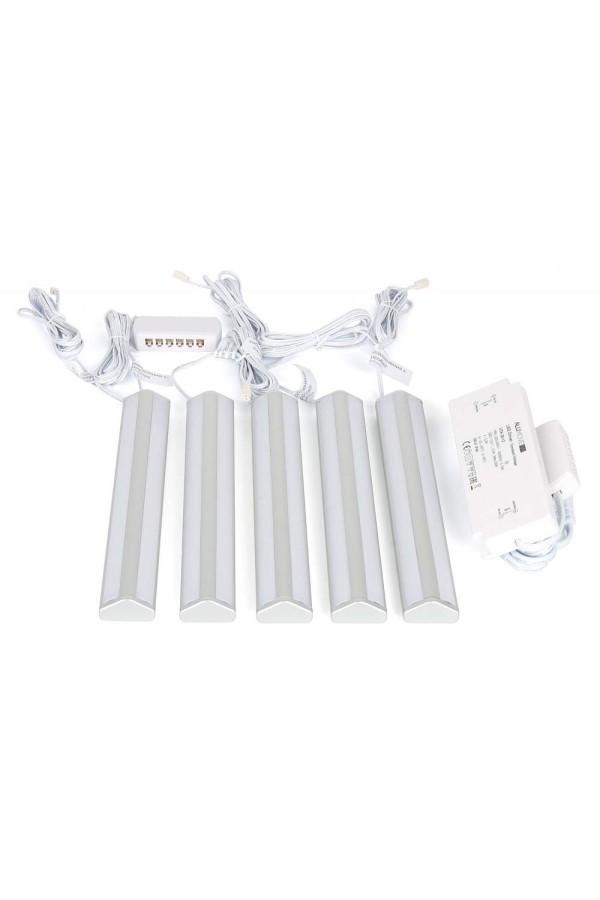 комплект на 5 светильника TETRA TOUCH LED SET 5,120 led/м +трансформатор, серебро/358.01.NS-Set5