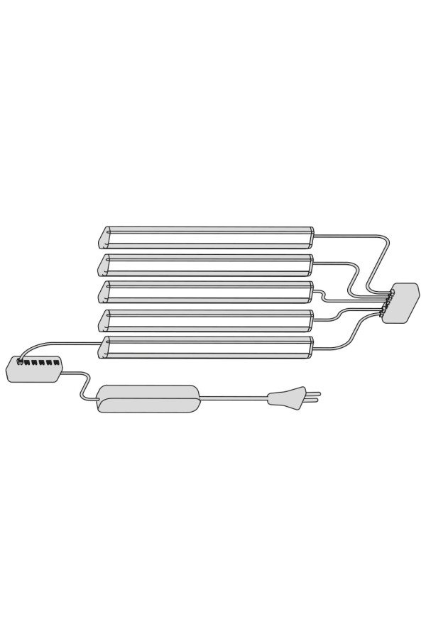 комплект на 5 светильника TETRA TOUCH LED SET 5,120 led/м +трансформатор, черный/358.01.NB-Set5