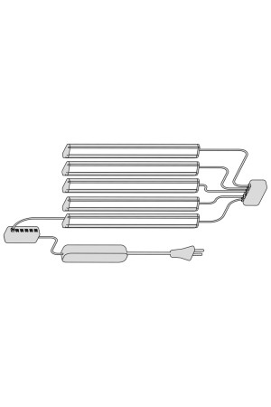комплект на 5 светильника TETRA TOUCH LED SET 5,120 led/м +трансформатор, шампань/358.01.NC-Set5