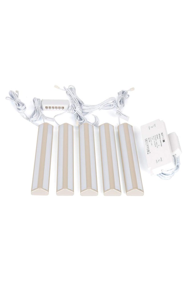 комплект на 5 светильника TETRA TOUCH LED SET 5,120 led/м +трансформатор, шампань/358.01.NC-Set5