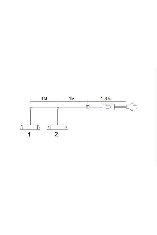 комплект на 2 светильника FT9228 LED, сет.шнур L-3,0м с выкл, хром, холодный 4000К