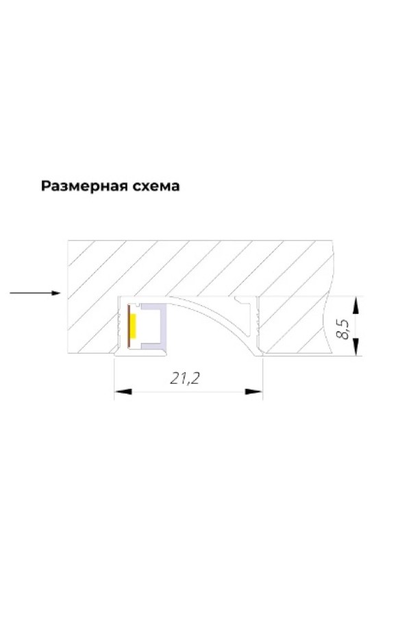 профиль д/светод ленты Zetta врезной, 3000мм, серебро/304009.3000S