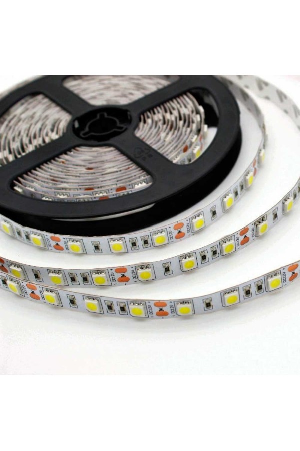 светодиодная лента 10 Вт/м SMD5050 (60 д/м), IP33, 1100 люм. на метр , нейтр. белый, 4000К, 12В/5м