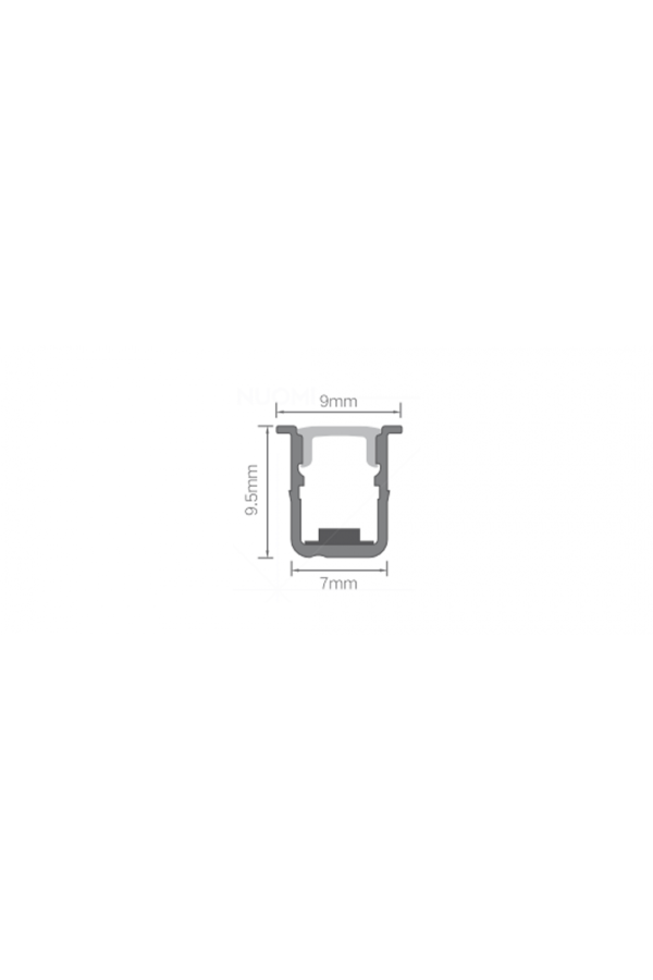 Nuomi/профиль д/светод ленты врезной 9х7х9.5*800мм(профиль, лента, экран, заглушки) 3000К / 12813083