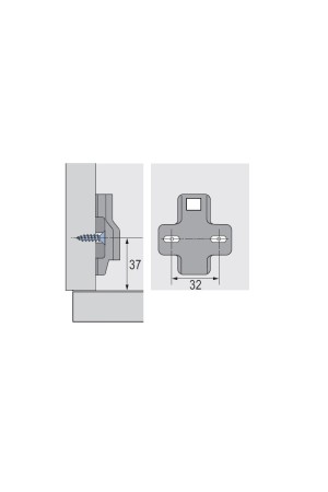 Монтажная планка крестообразная к петле Intermat Н=3мм 1071607 Hettich