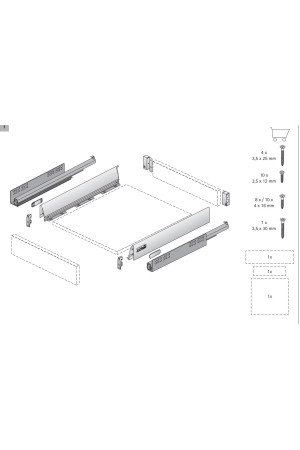 Держатель задней стенки ящика InnoTech 70мм левый серый Hettich