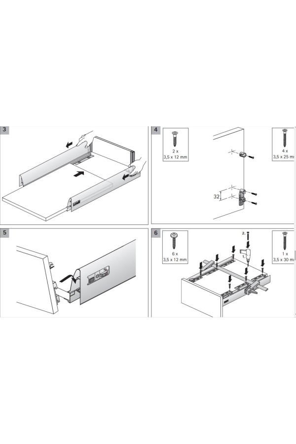 Соединитель передней панели и продольного релинга ящика InnoTech 1061965 Hettich