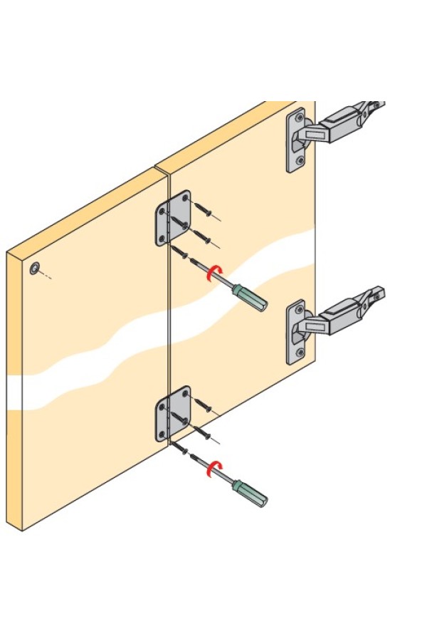 Петля средняя для складных дверей Wing Line L, асимметричная 1022834 Hettich