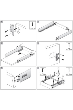 Держатель передней панели ящика InnoTech Atira под прикручивание белый 1065191 Hettich