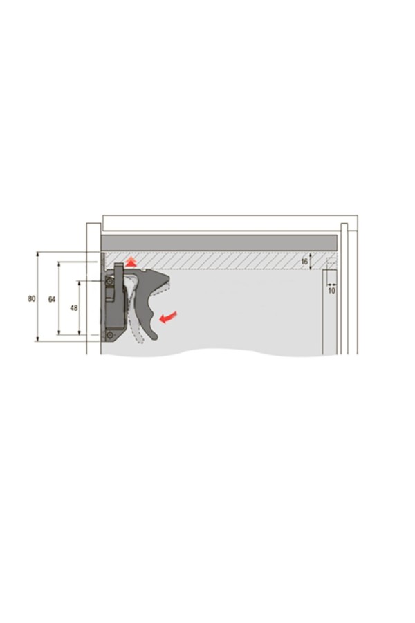 Фиксатор направляющих Quadro для деревянных ящиков правый/9144841 Hettich