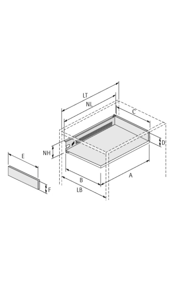 Выдвижной ящик Multi Tech 150*500мм белый 50062 Hettich