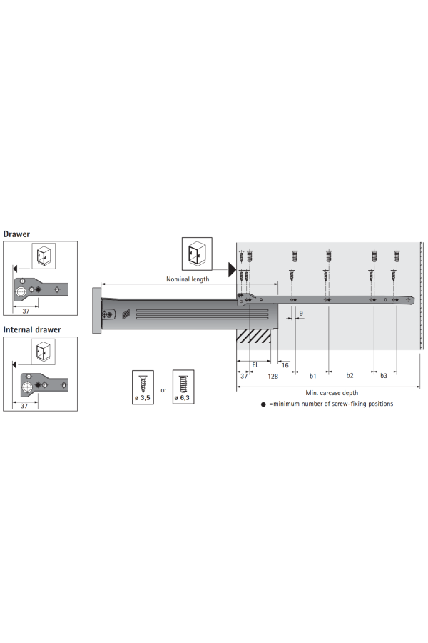 Выдвижной ящик Multi Tech 150*500мм белый 50062 Hettich