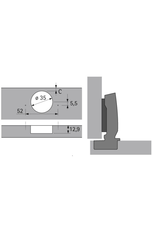 Петля мебельная накладная Sensys 8645i 110 градусов с доводчиком 9071205 Hettich