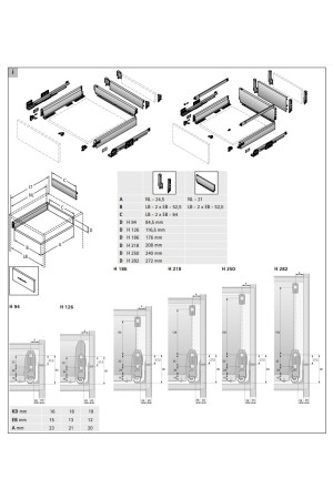 Выдвижной ящик ArciTech 94*500мм, БЕЗ направляющих серебристый 9150683 Hettich