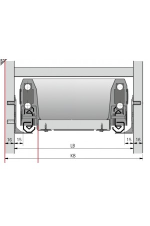 Хеттих/ArciTech* направляющие ACTRO Silent System 500мм, KD16/EB15, 40кг/9240873