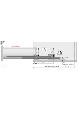 Хеттих/ArciTech* направляющие ACTRO Silent System 500мм, KD16/EB15, 40кг/9240873