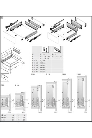 Выдвижной ящик ArciTech 94*300мм, БЕЗ направляющих серебристый 9150679 Hettich
