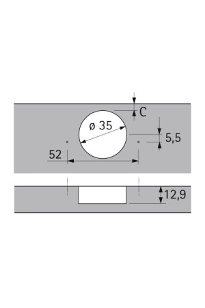 Петля мебельная накладная Sensys 8631i 95 градусов 9090260 Hettich