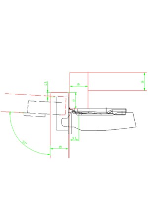 Петля мебельная накладная Sensys 8631i 95 градусов 9090260 Hettich