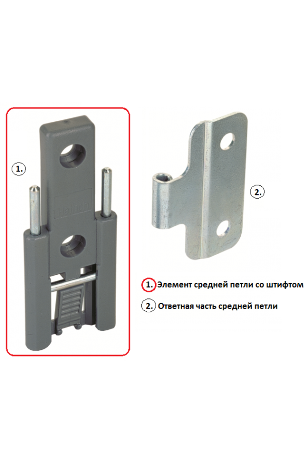 Элемент средней петли со штифтом для складных дверей Wing Line L 1077338 Hettich