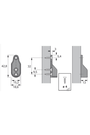 Штангодержатель SL 322 DD OVAL, цинк никелированный 9056579 Hettich