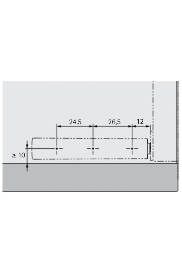 Механизм Push to open magnet для петель под прикручивание длинный ход белый 9089591 Hettich