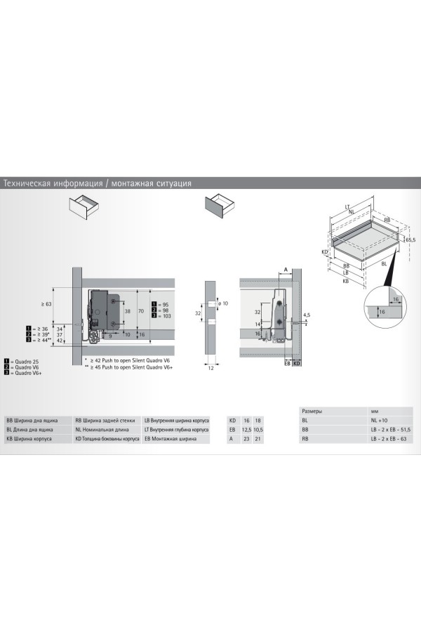 Выдвижной ящик InnoTech Atira 70*470мм серый 9228890 Hettich