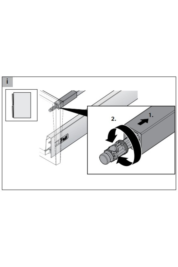 Прямоугольный рейлинг для ящика Innotech Atira 300мм правый белый 9194539 Hettich