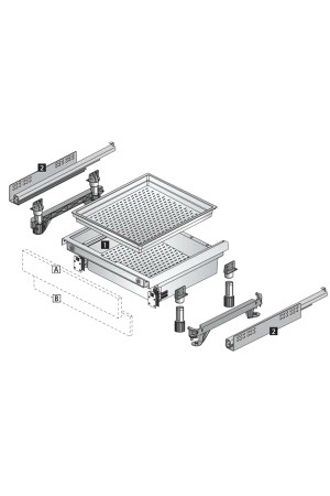 Короб ящика XXL под плиту/духовку 100мм, БЕЗ направляющих 46814 Hettich
