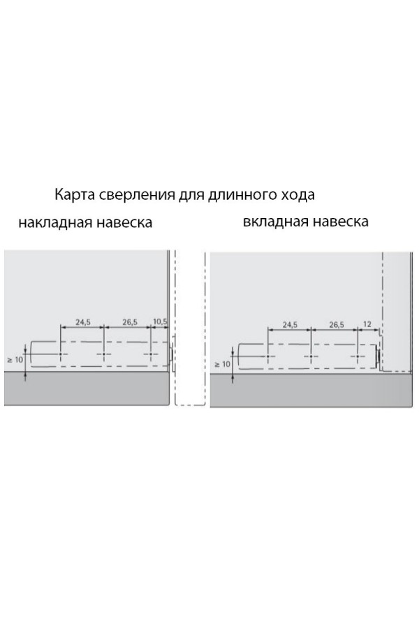 Механизм Push to open magnet для петель под прикручивание длинный ход светло-серый 9089605 Hettich