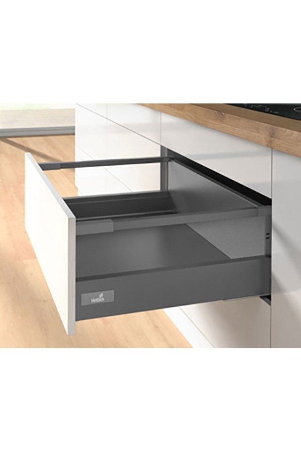 Выдвижной ящик InnoTech Atira с релингом 176*470мм антрацит 9234557 Hettich