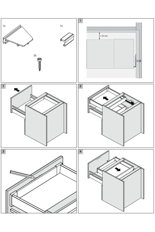 Фиксатор внутреннего ящика InnoTech Atira серый 9235838 Hettich