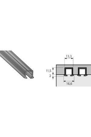Ходовой профиль SysLine S 2000мм под приклеивание 9145851 Hettich