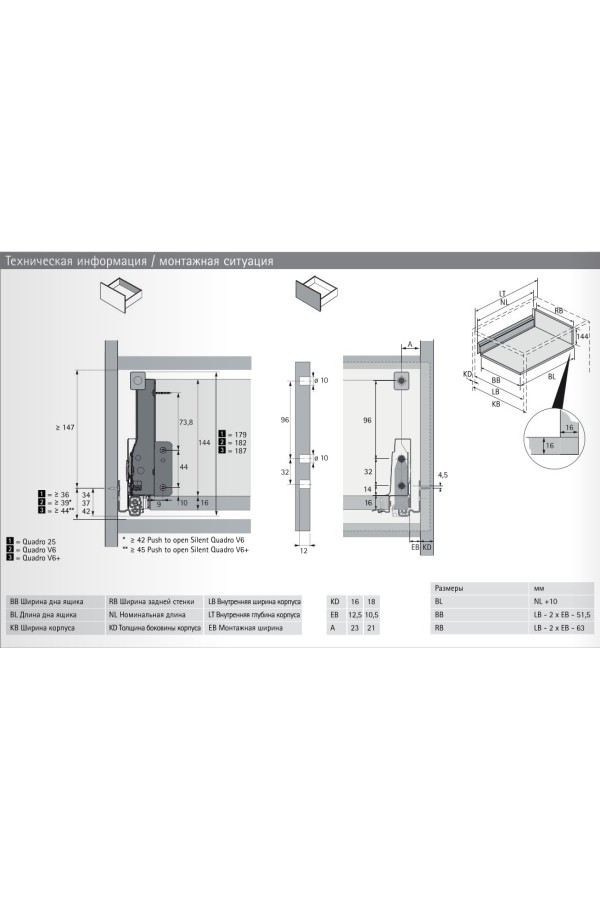 Выдвижной ящик InnoTech Atira с релингом 144*300мм серебристый 9228893 Hettich